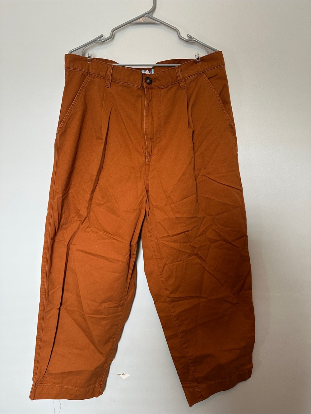 Urban Outfitters Men's Rust Brown Pleated Chinos